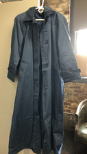 VINTAGE London Fog Trench Coat Womens 12 Tall Navy Belted
