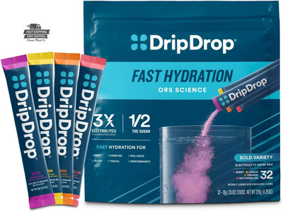 DripDrop Bold Variety Electrolyte Drink Mix 32 Sticks