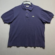 Lacoste Classic Pique Polo Shirt Navy Blue Size 5 Large Men  s Croc Logo Cotton
