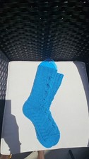 Woman hand knitted wool socks