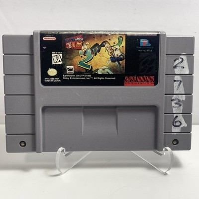 Earthworm Jim 2 SNES (Tested!) Super Nintendo Game Cartridge - READ