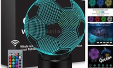 Gifts 3D Night Light,16 Colors Changing Touch/Remote Contro 3D Illusion Soccer