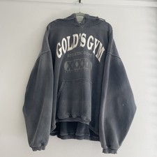 VINTAGE Gold s Gym Script Hoodie XL Harley Da...