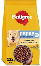 12 kg Pedigree Complete Junior Puppy Dry Dog Food Poultry and Veg Dog Biscuits 3.42 per kilo