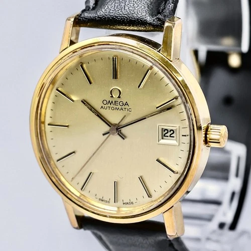 Vintage 1977 *NEAR MINT* OMEGA Seamaster Cal.1012 Automatic Date Gold 34mm Mens