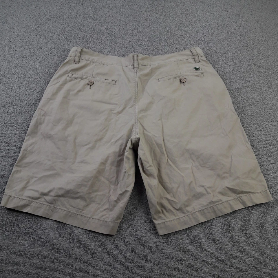 Lacoste Mens Shorts W34 Beige Chino Cotton Classic Fit Adult Vintage Retro — 第 2/4 张图片