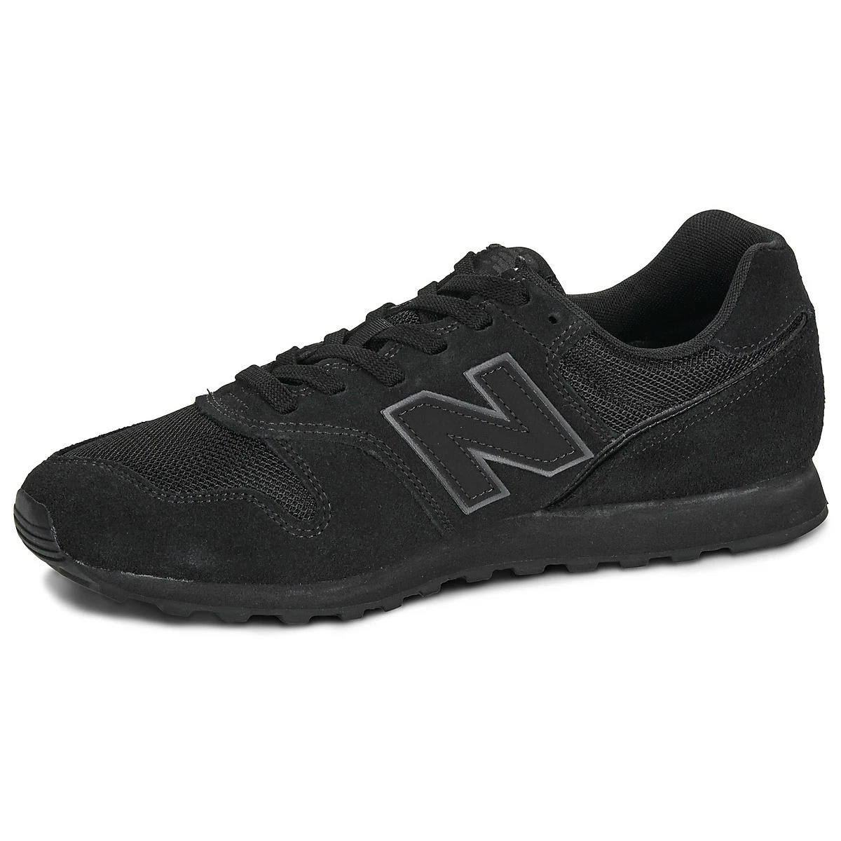 Zapatillas de cuero/textiles negras para hombre New Balance 373