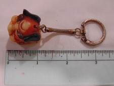 Vintage 1960's Netsuke Gargoyle Head Charm Key Chain With Nude in Mouth