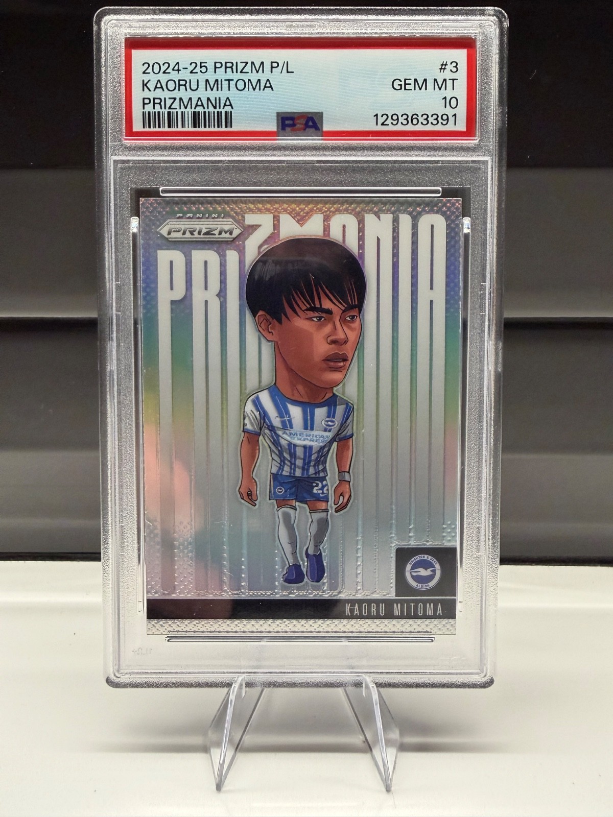 2024-25 PANINI PRIZM PREMIER LEAGUE PRIZMANIA #3 KAORU MITOMA PSA 10