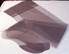 VTG TAUPE SEAMLESS MESH GARTER TOP NYLON STOCKINGS NUDE HEEL 9 1/2-33 1/2