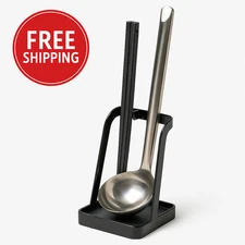 YAMAZAKI Home 2249 Tower Ladle Holder-Lid Stand for Utensils in Kitchen, Black
