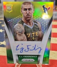 C.J. Fiedorowicz 2014 Prizm Rookie Autograph Neon Green Yellow #ARCF /100 Texans