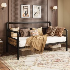 Twin Daybed with Classic Headboard,Metal Twin Bed Frame Heavy Duty Steel Slat...
