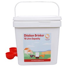 15L Automatic Chicken Drinker | Poultry Water Feeder with Cups | Gravity Fed
