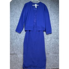 R M Richards Dress Suit 18 Blue Mother of the Bride Embroidered Evening Formal