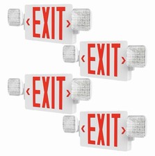 4x Emergency Exit Sign Lights Combo With Battery Backup Brand New