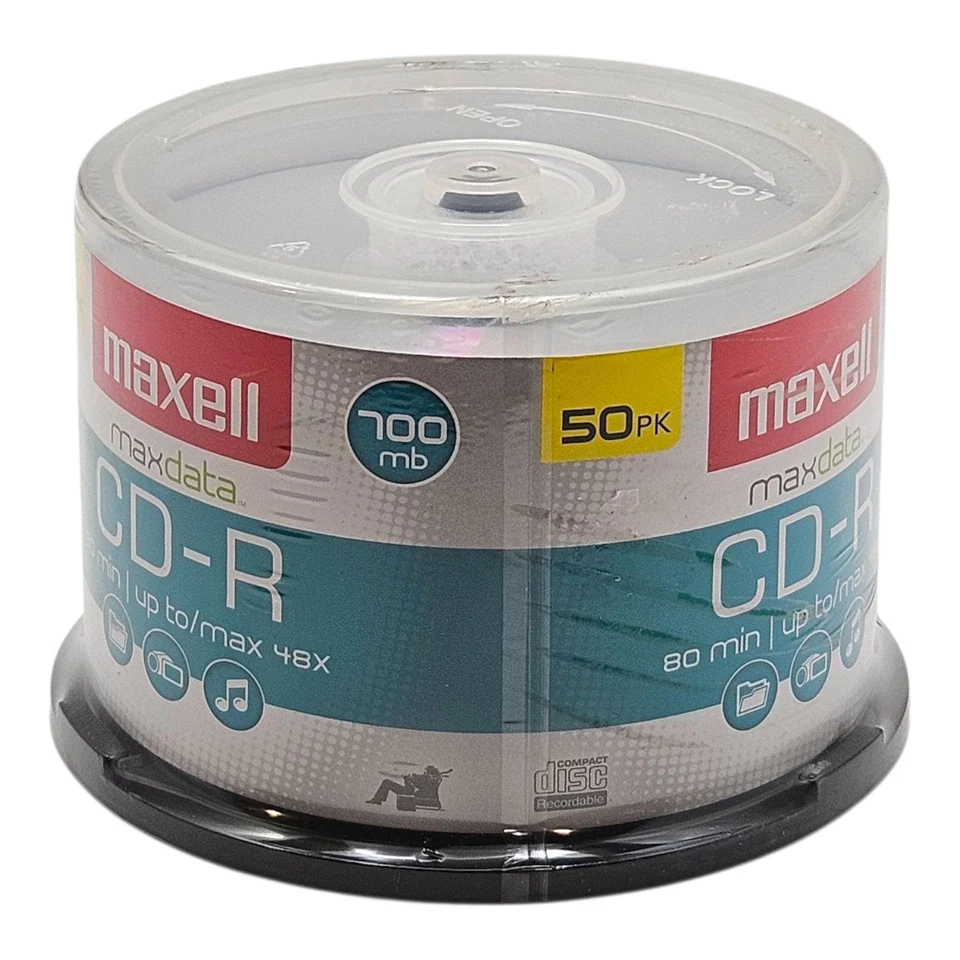 Maxell CD-R 700MB 80 Min 48X Blank Recordable Discs - 50 Pack Spindle - Sealed - Image 3 of 4