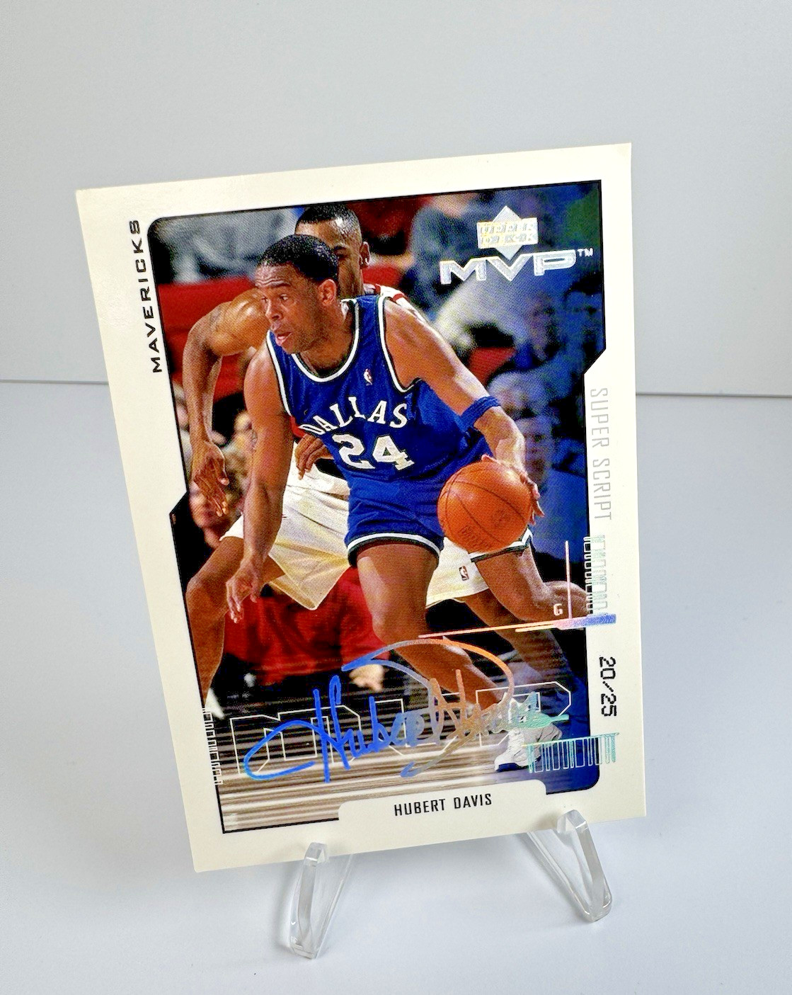 2000 Upper Deck MVP Hubert Davis - Super Script #39 - Dallas Mavricks #d/25 Rare