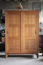 Armoire bois vintage, armoire penderie avec portes coulissantes