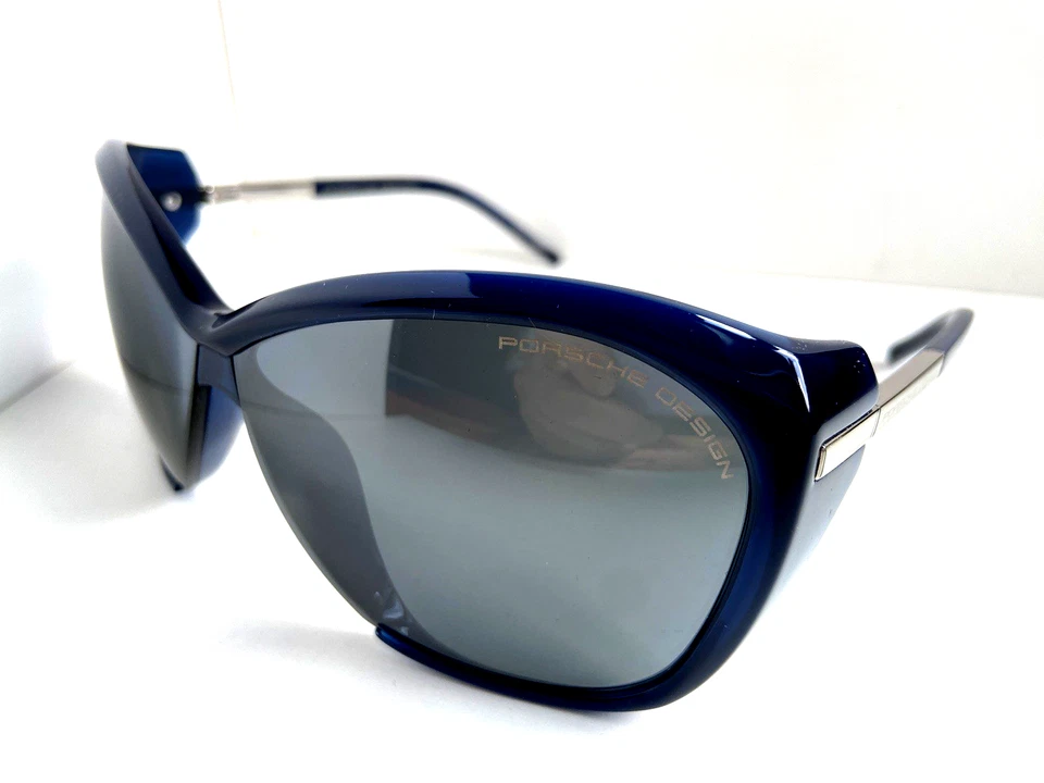 Gafas de sol para mujer Porsche Design P 8603 D Cat.3 azules de gran tamaño ojo de gato Italia. Foto 2 de 4