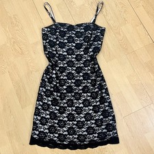 Mark Angelo Women’s Size 12 Black Dress Lace Champagne Party Formal Short Mini