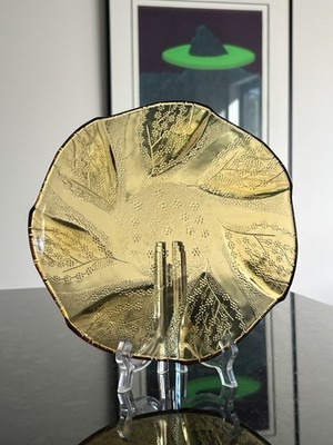 Set of 5 Vintage Pasabahce Glass Luncheon/Salad Plates Embossed Flower Pattern