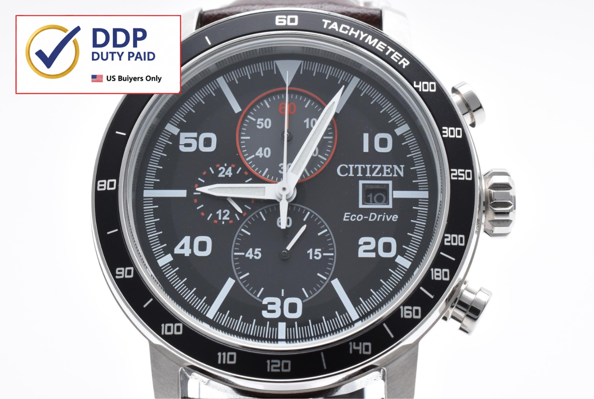 MINT w/paper CITIZEN Eco Drive B612-S109701 Chronograph Stain from