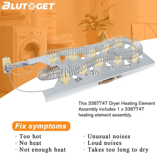 W11045584 3387747 W11344457 Dryer Heating Element by -WP3387747 Fit for Whirl... - Picture 3 of 7