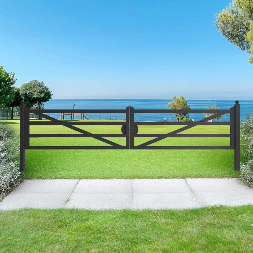 20FT Heavy-Duty Galvanized Farm Gate with Diagonal Braces | eBay