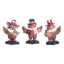 Memorial Day Decorations 4th of July Bald Eagle Decor, 3Pcs USA Eagle Medium