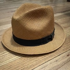 Goorin Bros Mens Solid Tan Fedora Hat with Bl...