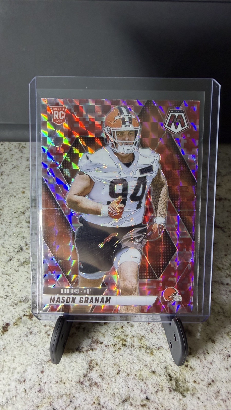 2025 Panini Mosaic Mason Graham Rookie Red Camo Prizm #311 Cleveland Browns
