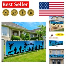 Large Holy Nativity Christmas Yard Sign - Fade-Resistant Outdoor Decor 9.8x2ft