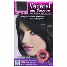 Couleur de cheveux bio végétale 100 % naturelle, noir doux, pour hommes et fe...