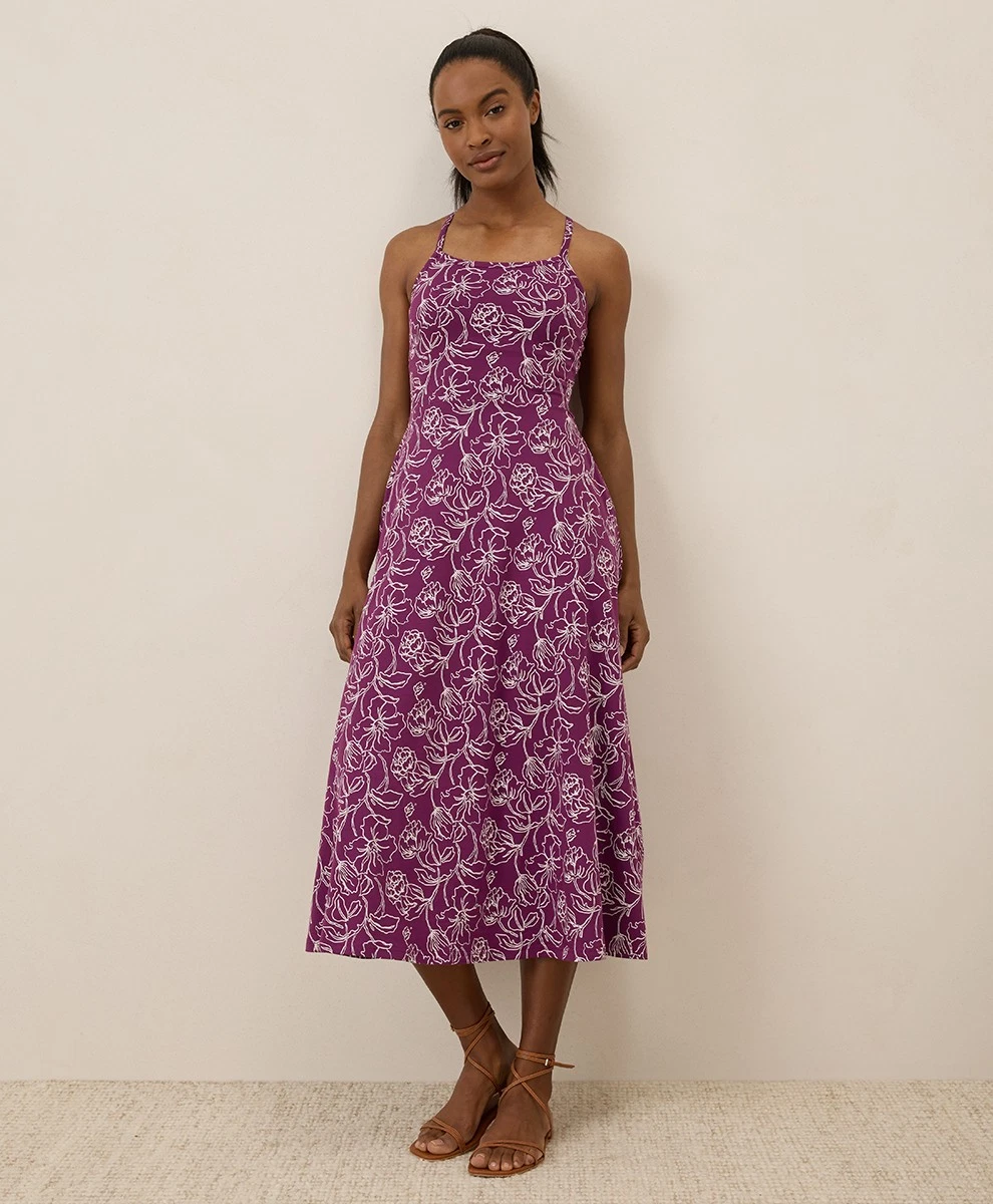fit and flare cotton dresses for women Black Cotton Jersey Fit And Flare Dress