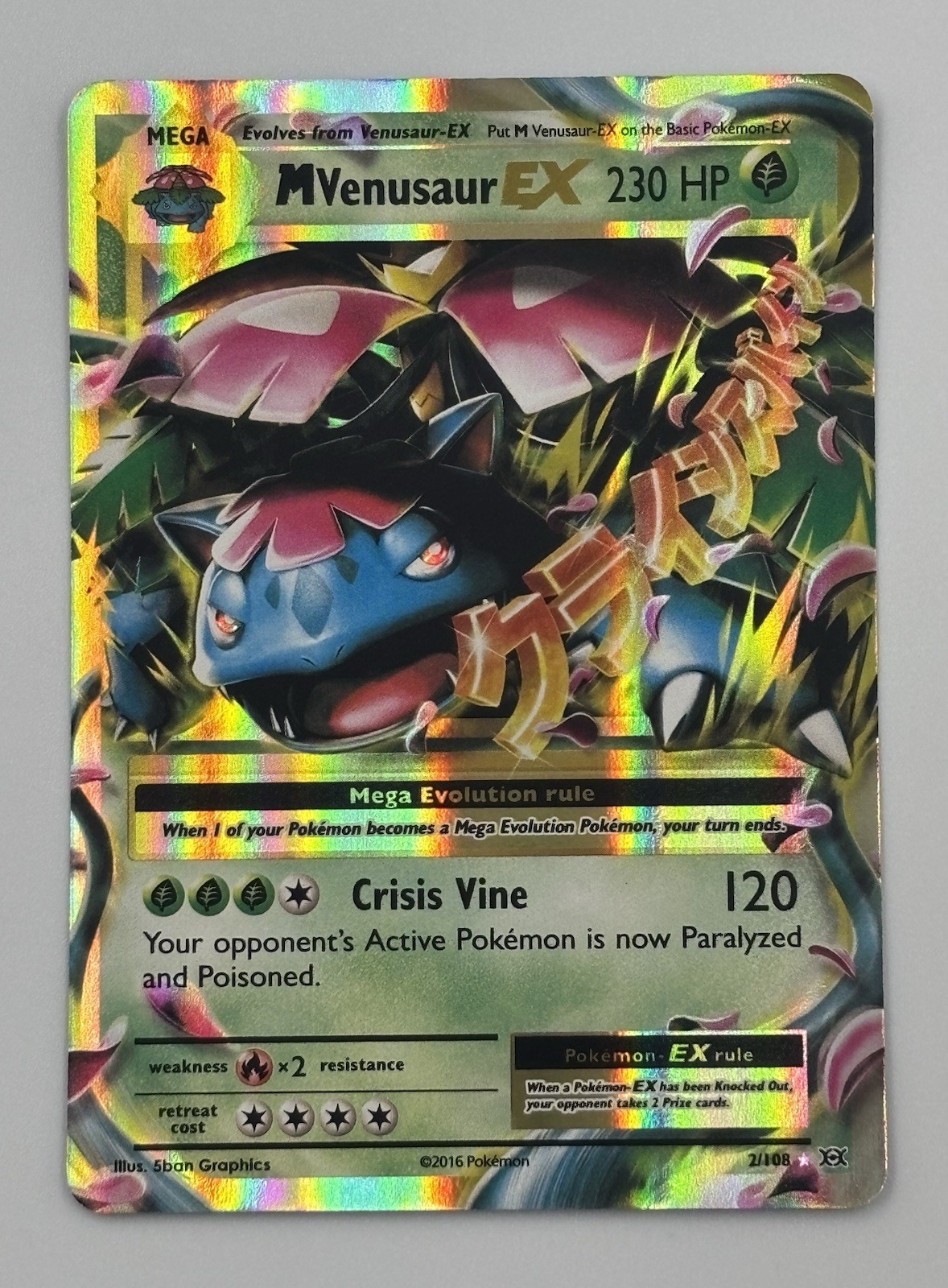 M Venusaur EX 2/108 Evolutions Holo Pokemon Single