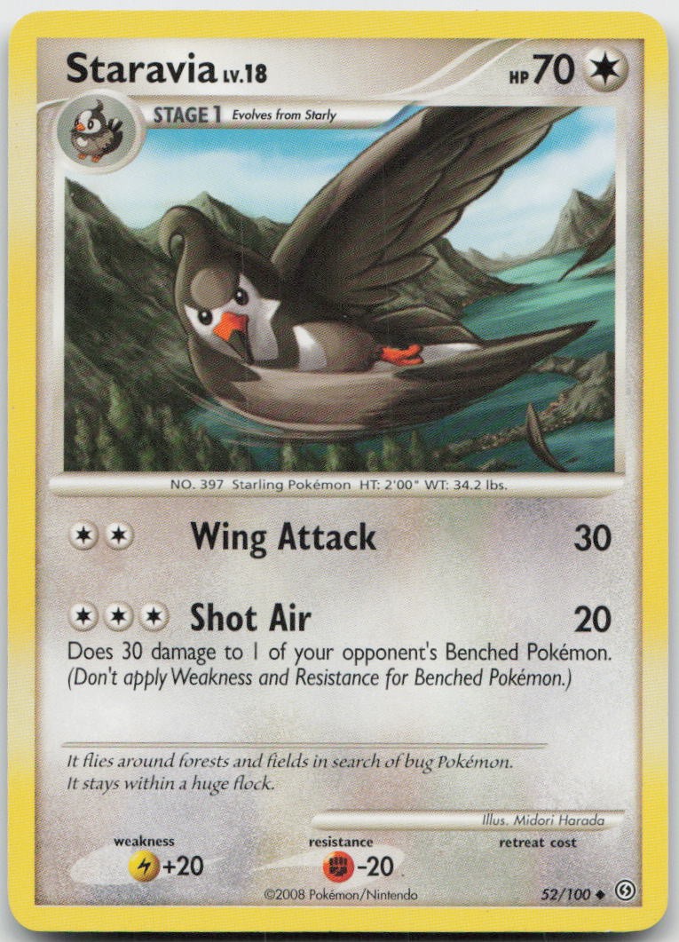 Staravia 52/100 Uncommon Stormfront Pokemon MP