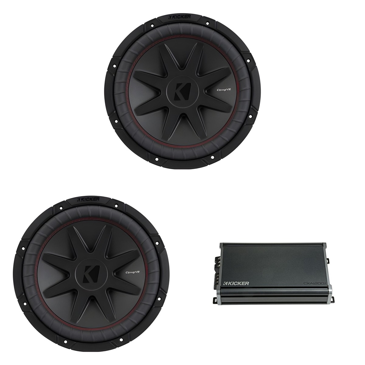 Kicker 12 Inch CVR Woofer (2) 52CVR122 Package with 46CXA12001
