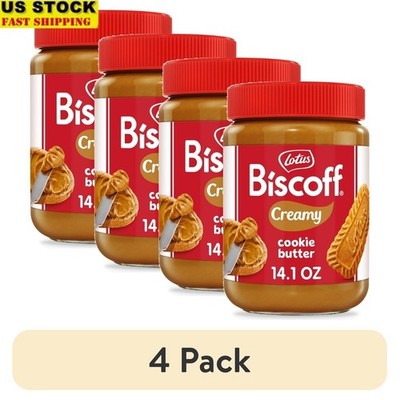 Creamy Cookie Butter Spread Vegan Non-GMO Natural Ingredients 4 Pack Belgium New