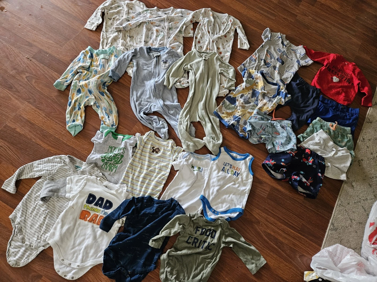 6-9m Bundle Lot Baby Clothes Winter Summer Body Suit, Pjs, Swim