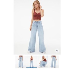 A ropostale Super High-Rise Super Wide Leg Jean Light wash size 2 regular