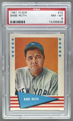 15299838 Babe Ruth 1961 Fleer Baseball Greats F418-3 #75 PSA 8