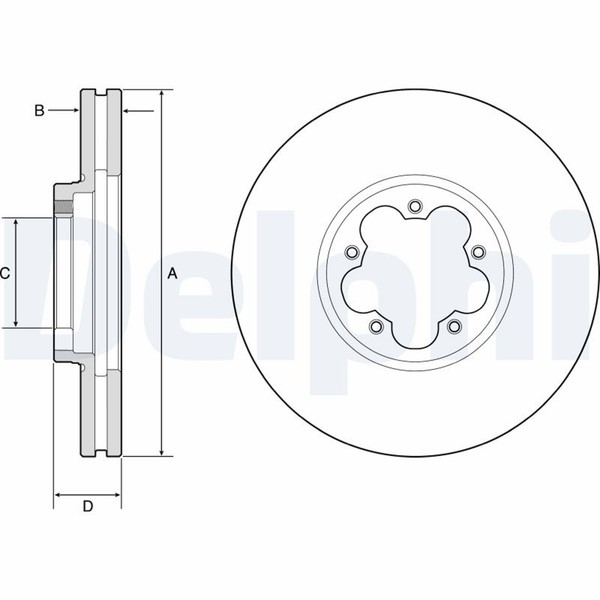 2X Delphi Bremsscheibe BG9176C FüR Ford Tourneo Custom Transit V363 FCD FDD FED-image