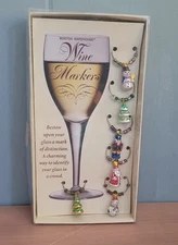 Adorable Boston Warehouse Christmas Wine Charms - New/Open Box