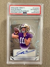 Austin Mack 2024 Leaf Trinity Platinum 4/49 Rookie Card PSA 9 Auto Grade