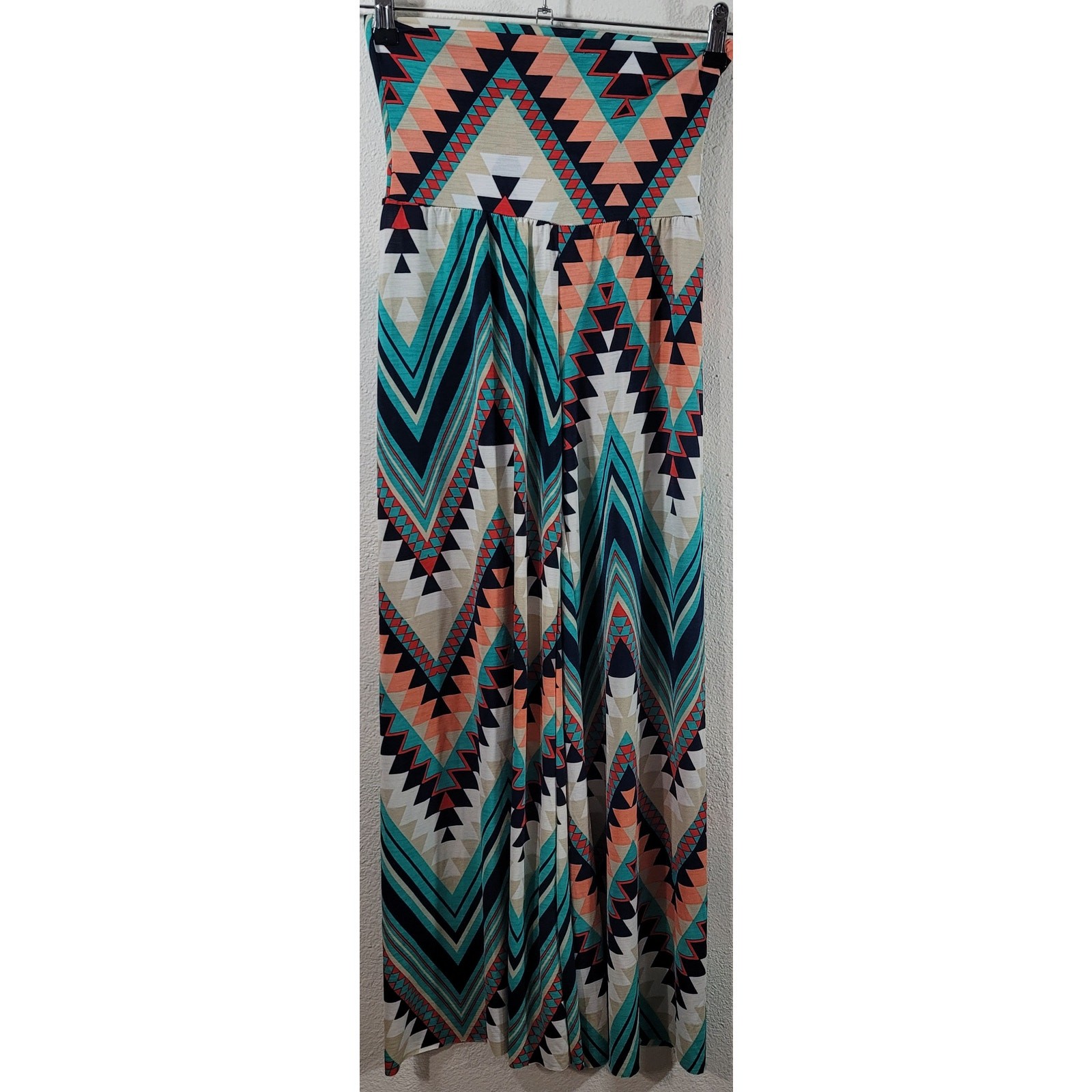 Aztec Print Harem Pants in Green Orange Black - Lightweight Wide Leg Style