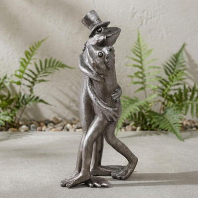 Resin Frog Garden Statue - Indoor Outdoor Figurine for Patio or Shelf, Living Ro