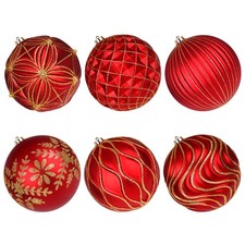 6 Pcs 8" Large Christmas Balls Ornaments, Outdoor Xmas Tree Hanging Decoratio...