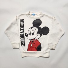 80s Kids Vintage Disney Mickey Mouse W Sided Print Sweatshirt 4-6y 