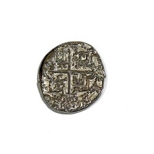 Vintage Replica Spanish Galleon Cob Coin Cross Crowned Shield Treasure